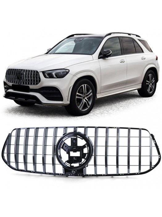 Maska Mercedes Benz GLE / GLE coupe (2019-2023) GT vzhled – černá s chromem (AMG line)